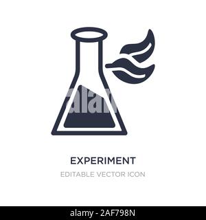 Experiment Kolben mit Blättern Symbol auf weißem Hintergrund. Einfaches element Abbildung von Bildung Konzept. Experiment Kolben mit Blättern Symbol de Stock Vektor
