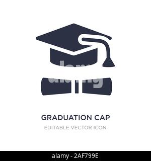 Skalenhaube und Diplom Symbol auf weißem Hintergrund. Einfaches element Abbildung von Bildung Konzept. skalenhaube und Diplom Symbol design Stock Vektor