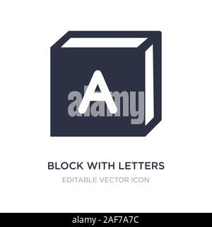 Block mit Buchstaben Symbol auf weißem Hintergrund. Einfaches element Abbildung von Bildung Konzept. Block mit Buchstaben Symbol Design. Stock Vektor