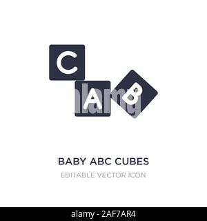 Baby abc Würfel Symbol auf weißem Hintergrund. Einfaches element Abbildung von Bildung Konzept. baby abc Würfel Symbol Design. Stock Vektor