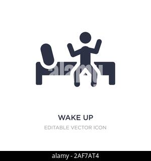 Wake up Symbol auf weißem Hintergrund. Einfaches element Abbildung von Bildung Konzept. aufwachen Symbol Design. Stock Vektor