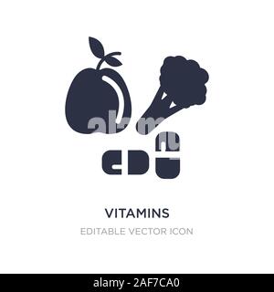 Vitamine Symbol auf weißem Hintergrund. Einfaches element Abbildung aus Essen Konzept. Vitamine Symbol Design. Stock Vektor