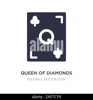 Königin des Diamanten Symbol auf weißem Hintergrund. Einfaches element Abbildung aus dem Spielkonzept. Königin des Diamanten Symbol Design. Stock Vektor