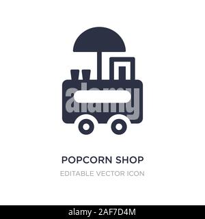 Popcorn shop Symbol auf weißem Hintergrund. Einfaches element Abbildung aus Essen Konzept. Popcorn shop Symbol Design. Stock Vektor