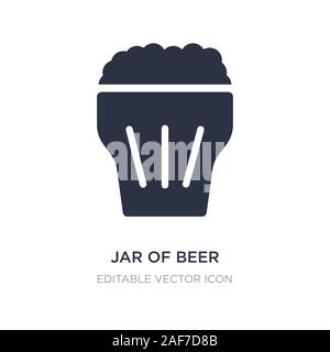 Glas Bier Symbol auf weißem Hintergrund. Einfaches element Abbildung aus Essen Konzept.jar Bier Symbol Design. Stock Vektor