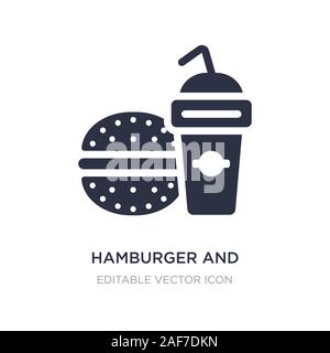 Hamburger und trinken Symbol auf weißem Hintergrund. Einfaches element Abbildung aus Essen Konzept. Hamburger und trinken Symbol Design. Stock Vektor