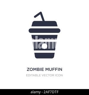 Zombie muffin Symbol auf weißem Hintergrund. Einfaches element Abbildung aus Essen Konzept. Zombie muffin Symbol Design. Stock Vektor