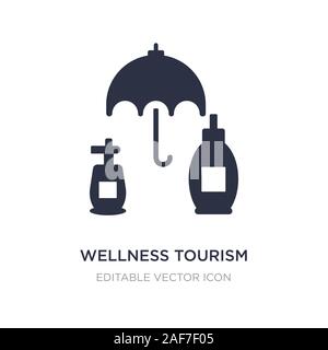 Wellness Tourismus Symbol auf weißem Hintergrund. Einfaches element Abbildung aus dem allgemeinen Konzept. Wellness Tourismus Symbol Design. Stock Vektor