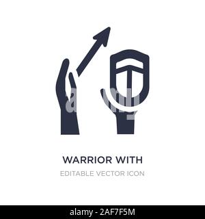 Krieger mit Schwert und Schild Symbol auf weißem Hintergrund. Einfaches element Abbildung kann von Guestures Konzept. Krieger mit Schwert und Schild Symbol Stock Vektor