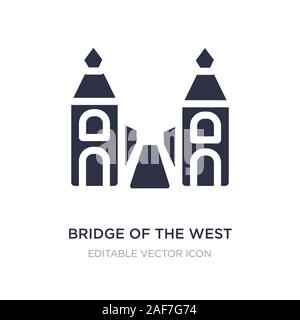 Brücke des Westens Symbol auf weißem Hintergrund. Einfaches element Abbildung von Denkmälern Konzept. Brücke der Westen Symbol Design. Stock Vektor