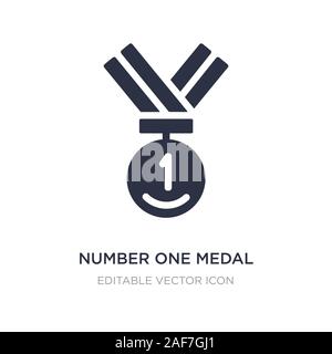 Nummer eins Medaille Symbol auf weißem Hintergrund. Einfaches element Abbildung aus dem allgemeinen Konzept. Nummer eins Medaille Symbol Design. Stock Vektor