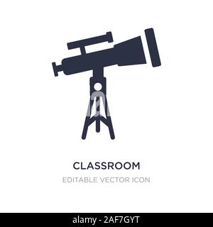 Klassenzimmer Teleskop Symbol auf weißem Hintergrund. Einfaches element Abbildung aus dem allgemeinen Konzept. Klassenzimmer Teleskop Symbol Design. Stock Vektor