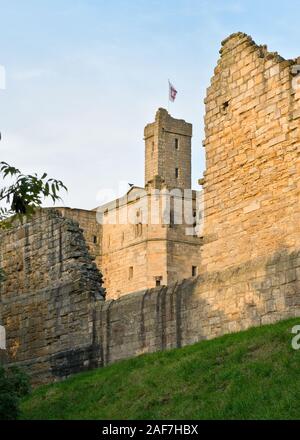 Warkworth Castle Wände und halten. Northumberland, England Stockfoto