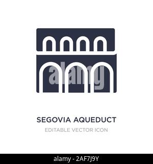 Segovia Aqueduct Symbol auf weißem Hintergrund. Einfaches element Abbildung von Denkmälern Konzept. Segovia Aqueduct Symbol Design. Stock Vektor