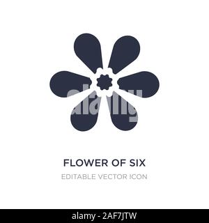 Blume von sechs Blütenblätter aus Japan Symbol auf weißem Hintergrund. Einfaches element Abbildung von Natur Konzept. Blüte von sechs Blütenblätter aus Japan Symbol Stock Vektor