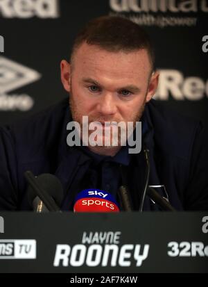 Von Derby County Wayne Rooney während einer Pressekonferenz im Pride Park, Derby. Stockfoto