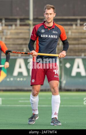 AMSTELVEEN, 08-12-2019, Hoofdklasse Hockey Heren Seizoen 2019-2020. Veranstaltungsort: Wagener Stadion. Justin Klop während des Spiels Amsterdam Almere vs. Stockfoto