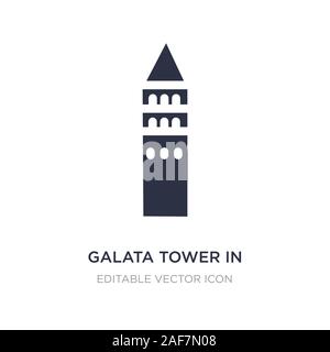 Galata Tower in Istanbul Symbol auf weißem Hintergrund. Einfaches element Abbildung von Denkmälern Konzept. Galata Tower in Istanbul Symbol Design. Stock Vektor