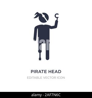 Pirate Kopf Symbol auf weißem Hintergrund. Einfaches element Abbildung kann von Personen Konzept. pirate Kopf Symbol Design. Stock Vektor