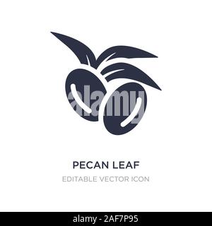 Pecan Blatt Symbol auf weißem Hintergrund. Einfaches element Abbildung von Natur Konzept. pecan Blatt Symbol Design. Stock Vektor