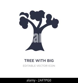 Baum mit großen Laub Symbol auf weißem Hintergrund. Einfaches element Abbildung von Natur Konzept. Baum mit großen Laub Symbol Design. Stock Vektor