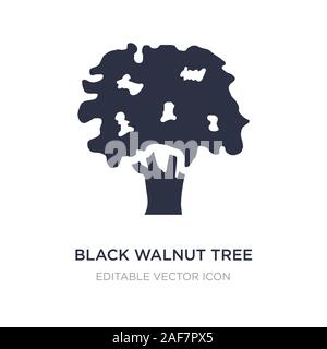 Black Walnut Tree Symbol auf weißem Hintergrund. Einfaches element Abbildung von Natur Konzept. Black Walnut Tree Symbol Design. Stock Vektor