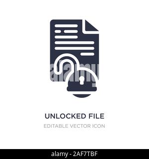 Entriegelt Datei Symbol auf weißem Hintergrund. Einfaches element Abbildung kann von Sicherheitskonzept. Unlocked Datei Symbol Design. Stock Vektor