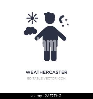 Weathercaster Symbol auf weißem Hintergrund. Einfaches element Abbildung kann von Personen Konzept. weathercaster Symbol Design. Stock Vektor