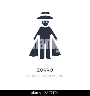Zorro Symbol auf weißem Hintergrund. Einfaches element Abbildung kann von Personen Konzept. zorro Symbol Design. Stock Vektor