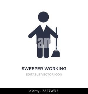 Sweeper arbeiten Symbol auf weißem Hintergrund. Einfaches element Abbildung kann von Personen Konzept. sweeper arbeiten Symbol Design. Stock Vektor