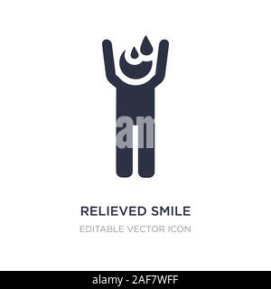 Erleichtert lächeln Symbol auf weißem Hintergrund. Einfaches element Abbildung kann von Personen Konzept. Erleichtert lächeln Symbol Design. Stock Vektor