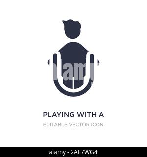 Spielen mit einem Seil Symbol auf weißem Hintergrund. Einfaches element Abbildung kann von Personen Konzept. Spielen mit einem Seil Symbol Design. Stock Vektor