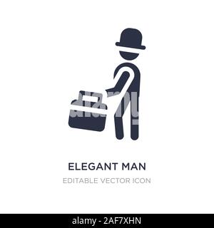 Eleganten Mann mit Koffer Symbol auf weißem Hintergrund. Einfaches element Abbildung kann von Personen Konzept. eleganten Mann mit Koffer Symbol Design. Stock Vektor