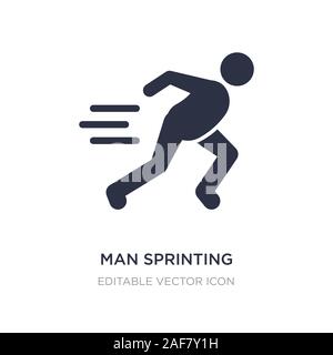 Man sprinten Symbol auf weißem Hintergrund. Einfaches element Abbildung von Sport Konzept. Mann sprinten Symbol Design. Stock Vektor