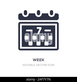 Woche Symbol auf weißem Hintergrund. Einfaches element Abbildung von Zeit und Datum Konzept. Woche Symbol Design. Stock Vektor