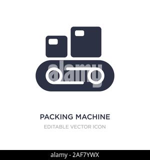 Verpackungsmaschine Symbol auf weißem Hintergrund. Einfaches element Abbildung kann von Werkzeugen und Utensilien Konzept. Verpackungsmaschine Symbol Design. Stock Vektor