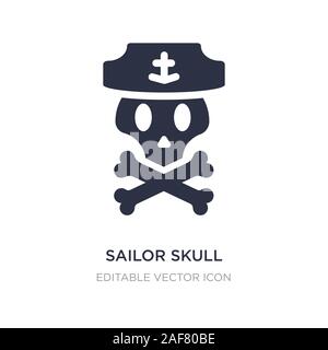 Sailor skull Symbol auf weißem Hintergrund. Einfaches element Abbildung kann von Formen Konzept. Sailor skull Symbol Design. Stock Vektor