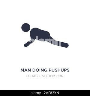 Mann tun pushups Symbol auf weißem Hintergrund. Einfaches element Abbildung von Sport Konzept. Mann tun pushups Symbol Design. Stock Vektor