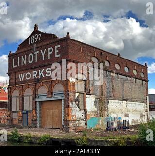 Linotype Works, Altrincham, Greater Manchester, Cheshire, England, Großbritannien - Linotype and Machinery Company Ltd, England, Großbritannien Stockfoto