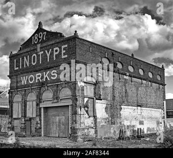 Linotype Works, Altrincham, Greater Manchester, Cheshire, England, Großbritannien - Linotype and Machinery Company Ltd, England, Großbritannien Stockfoto