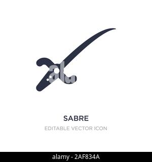 Sabre Symbol auf weißem Hintergrund. Einfaches element Abbildung kann von Waffen Konzept. Sabre Symbol Design. Stock Vektor