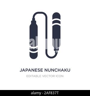 Japanische nunchaku Symbol auf weißem Hintergrund. Einfaches element Abbildung kann von Waffen Konzept. Japanische nunchaku Symbol Design. Stock Vektor