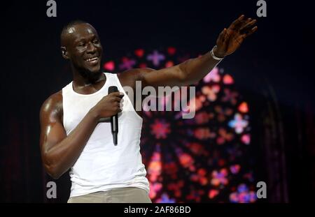 Foto vom 07/12/19 Der Stormzy, der seine Split mit TV-Moderator Maya Jama gerichtet hat. Stockfoto