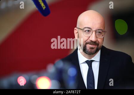 Brüssel, Belgien. 13 Dez, 2019. Der Präsident des Europäischen Rates Karl Michel kommt für die EU-Gipfel EU-Zentrale in Brüssel, Belgien, 13. Dez., 2019. Credit: Zhang Cheng/Xinhua/Alamy leben Nachrichten Stockfoto