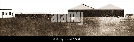 Frühe 'Flying Machine' Flugzeuge in Großbritannien - Das Foto zeigt eine 1910 Foto von 1910 Eastchurch Flying Erdgeschoss, im ersten Englands Flugplatz, wo frühe Pioniere mit ihren Flugzeugen experimentiert. Stockfoto