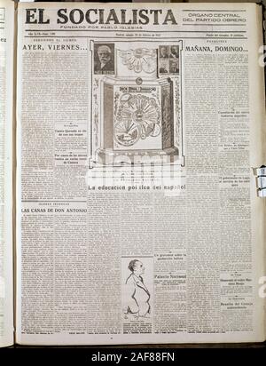 PERIODICO EL SOCIALISTA - 1932. Lage: Biblioteca Municipal. MADRID. Spanien. PABLO IGLESIAS. PAUL FAURE. Stockfoto