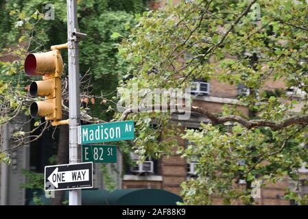 Madison Ave street sign in New York Stockfoto