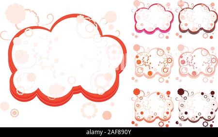 Rot abstrakte Hintergründe mit floralen Elementen, Teil 38, Vector Illustration Stock Vektor