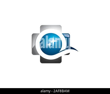 Anfangsbuchstabe Q mit funkelnden Sterne und medizinische Kreuz Symbol Stock Vektor