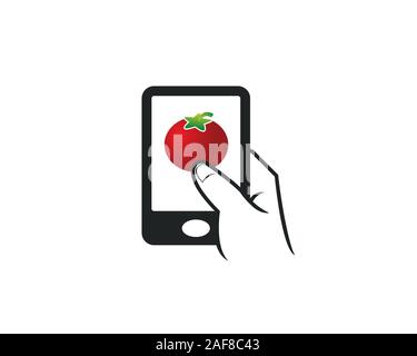 Handy touch Apps Symbol mit für frisches Gemüse und Obst Firma Stock Vektor
